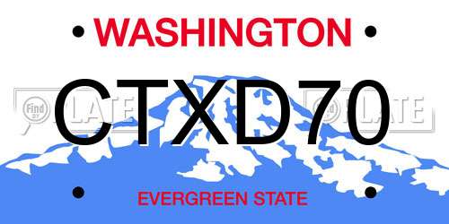 CTXD70 Washington License Plate