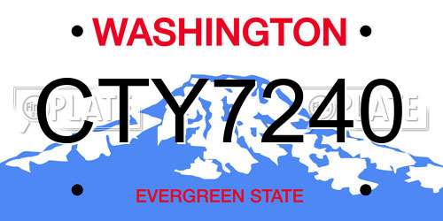 CTY7240 Washington License Plate