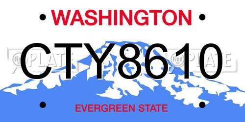 CTY8610 Washington License Plate