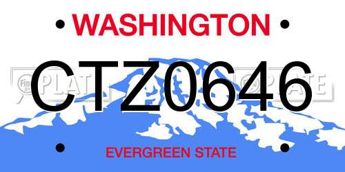 CTZ0646 Washington License Plate