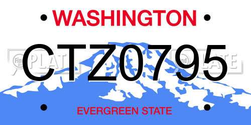 CTZ0795 Washington License Plate