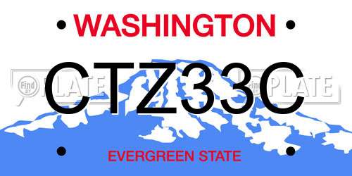 CTZ33C Washington License Plate