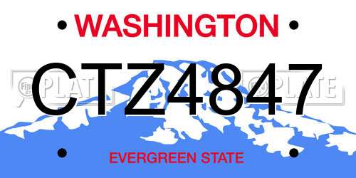 CTZ4847 Washington License Plate