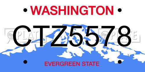 CTZ5578 Washington License Plate