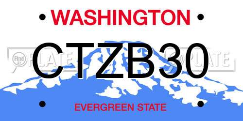 CTZB30 Washington License Plate
