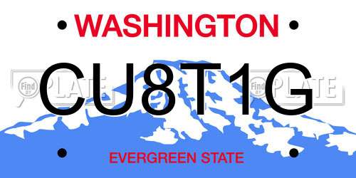 CU8T1G Washington License Plate