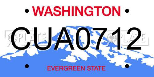 CUA0712 Washington License Plate