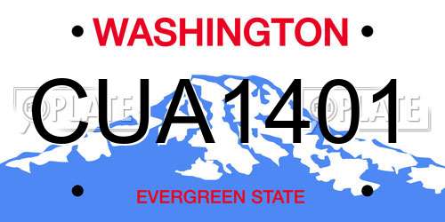 CUA1401 Washington License Plate