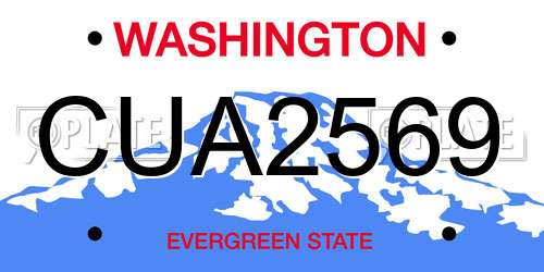 CUA2569 Washington License Plate