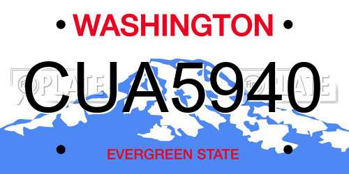 CUA5940 Washington License Plate