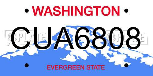 CUA6808 Washington License Plate