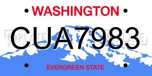 CUA7983 Washington License Plate
