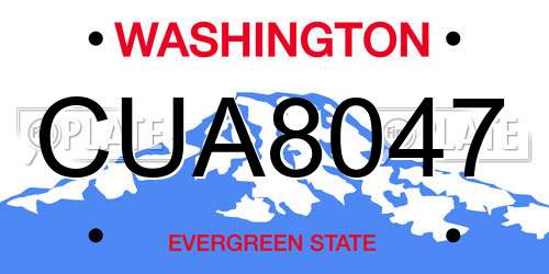 CUA8047 Washington License Plate