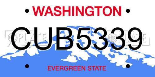 CUB5339 Washington License Plate