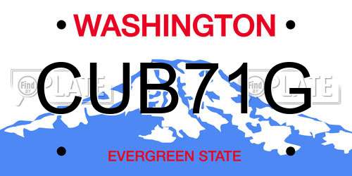 CUB71G Washington License Plate