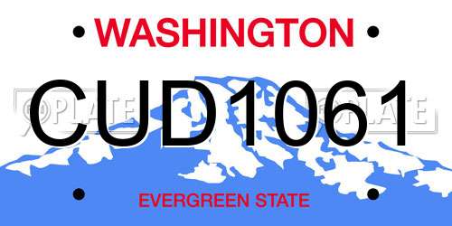CUD1061 Washington License Plate