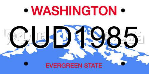 CUD1985 Washington License Plate