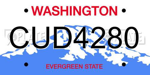 CUD4280 Washington License Plate