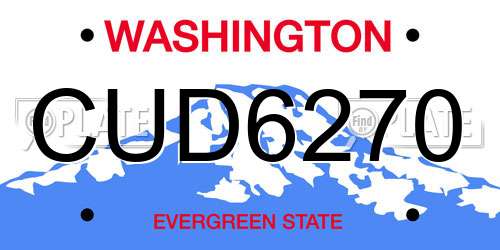 CUD6270 Washington License Plate