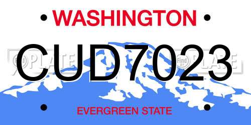 CUD7023 Washington License Plate