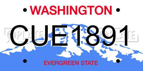 CUE1891 Washington License Plate