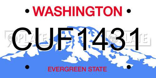 CUF1431 Washington License Plate