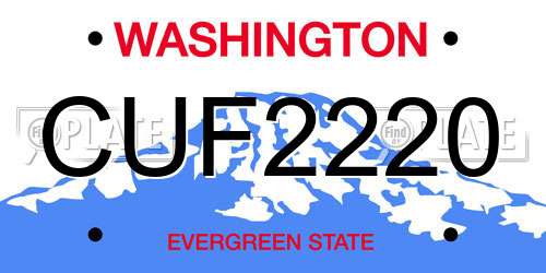 CUF2220 Washington License Plate