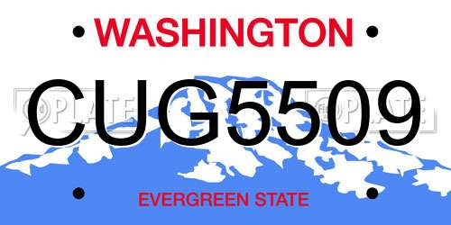 CUG5509 Washington License Plate