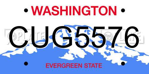 CUG5576 Washington License Plate
