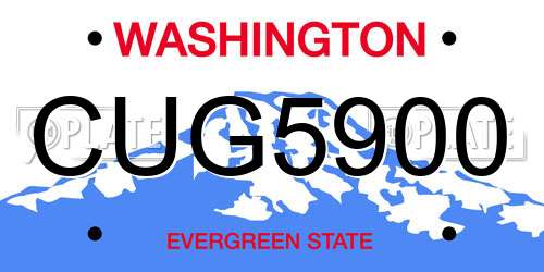 CUG5900 Washington License Plate