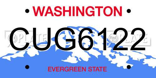 CUG6122 Washington License Plate