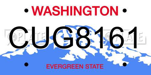 CUG8161 Washington License Plate