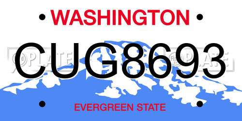 CUG8693 Washington License Plate
