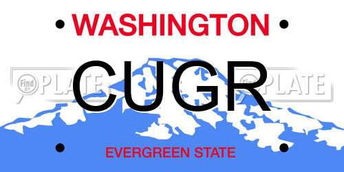 CUGR Washington License Plate