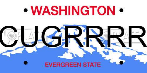 CUGRRRR Washington License Plate
