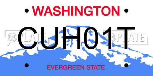 CUH01T Washington License Plate