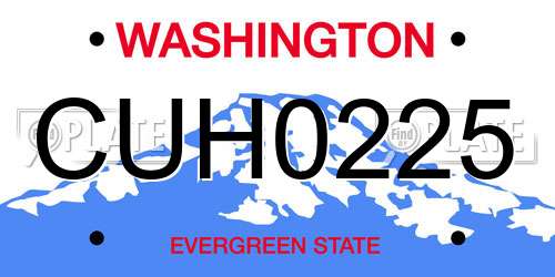 CUH0225 Washington License Plate