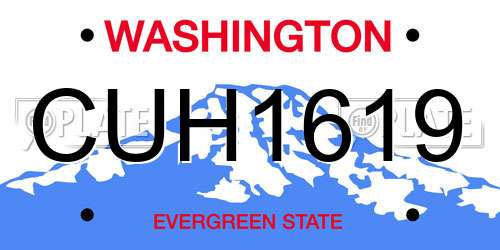CUH1619 Washington License Plate