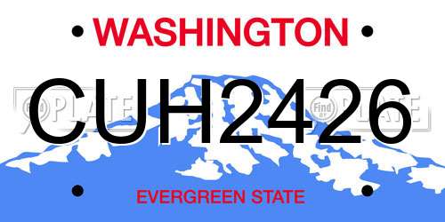 CUH2426 Washington License Plate