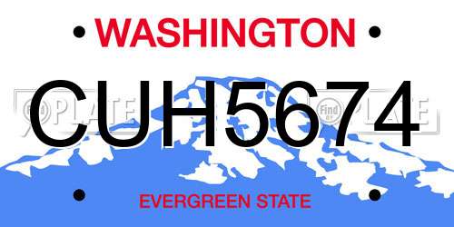 CUH5674 Washington License Plate