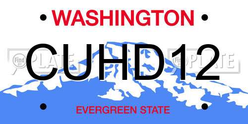 CUHD12 Washington License Plate