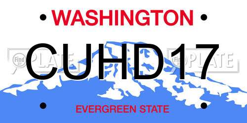 CUHD17 Washington License Plate