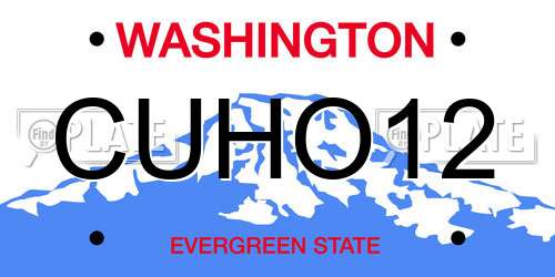 CUHO12 Washington License Plate