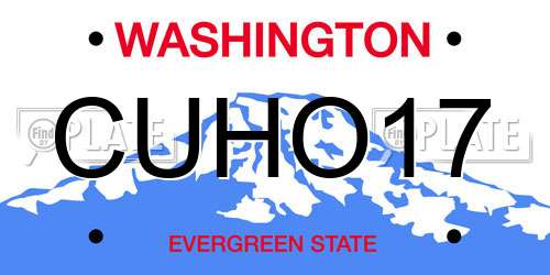 CUHO17 Washington License Plate