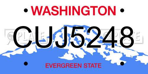 CUJ5248 Washington License Plate