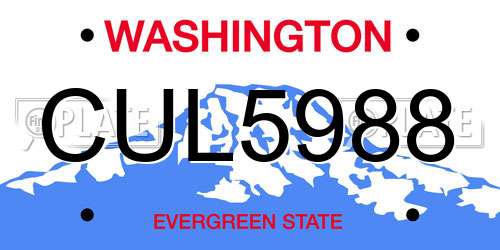 CUL5988 Washington License Plate