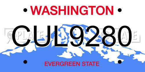 CUL9280 Washington License Plate