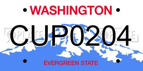CUP0204 Washington License Plate