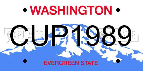 CUP1989 Washington License Plate