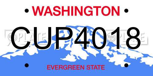 CUP4018 Washington License Plate